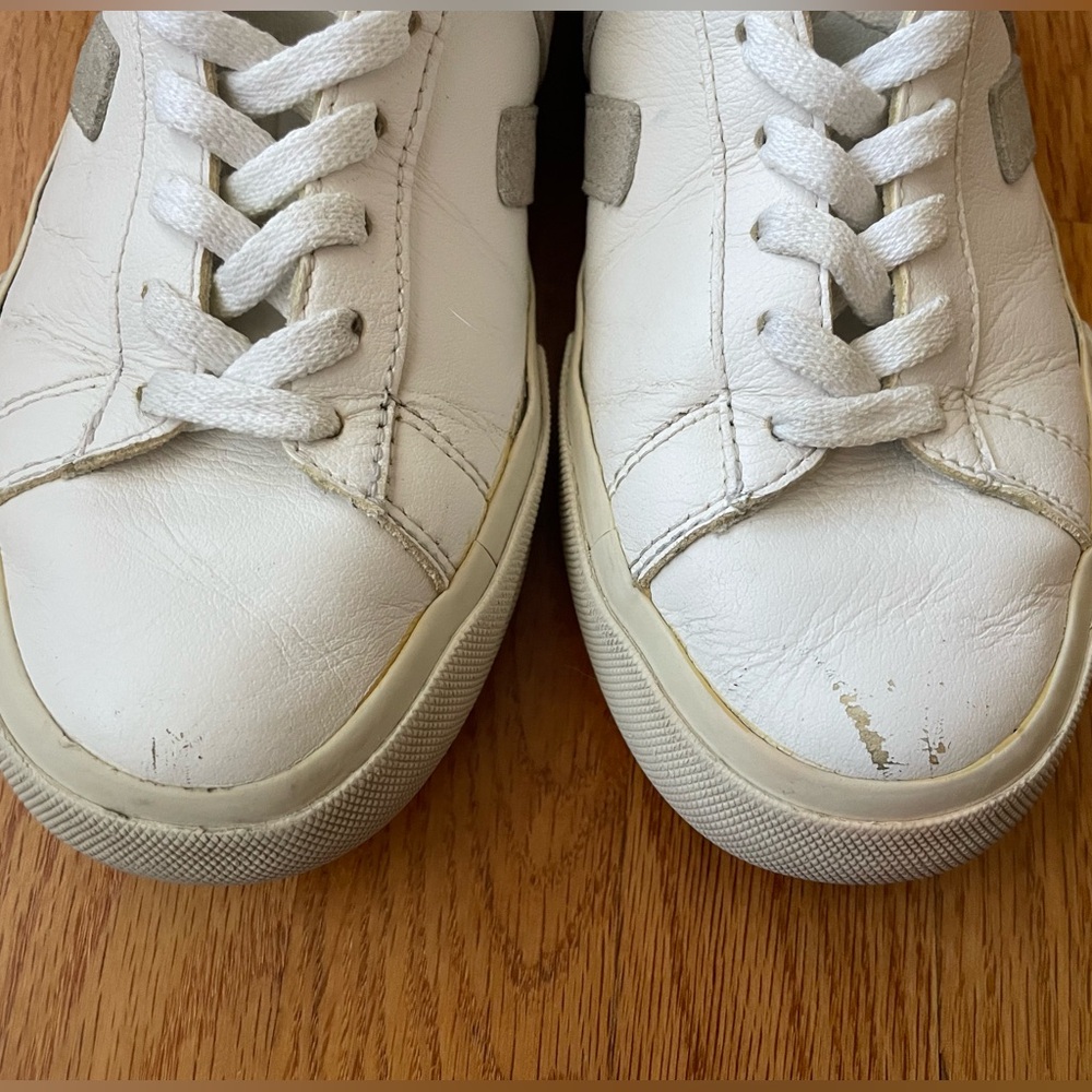 Veja White Leather Sneakers with Gray Details - Picture 3 of 7